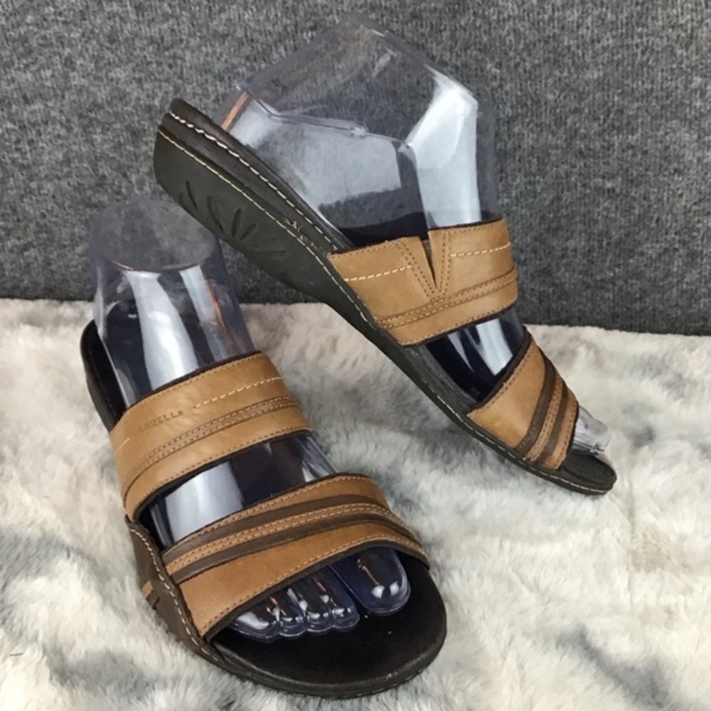 Merrell‎ Brown Leather Slide Sandals Size 7